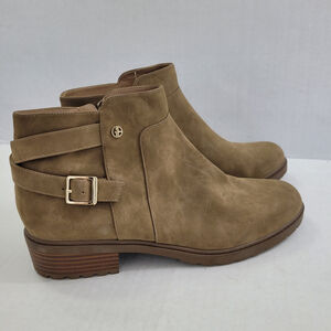 Giani Bernini Women's Brennin Ankle Boots Booties Taupe Side Zip Size 11M